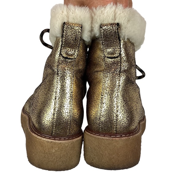 J Crew Gold Metallic Faux Fur Winter Boots AE 998 - Picture 10 of 15